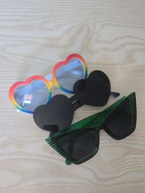 Fun Sunglasses Set - Rainbow, Black & Green
